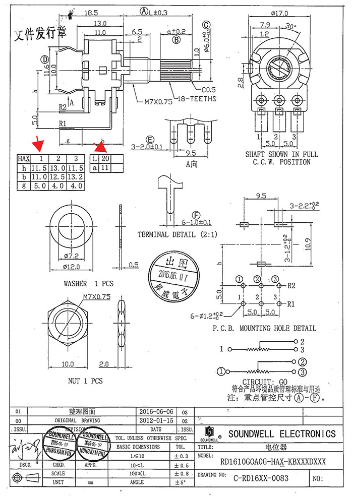 RD16可調(diào)電位器規(guī)格書(shū)